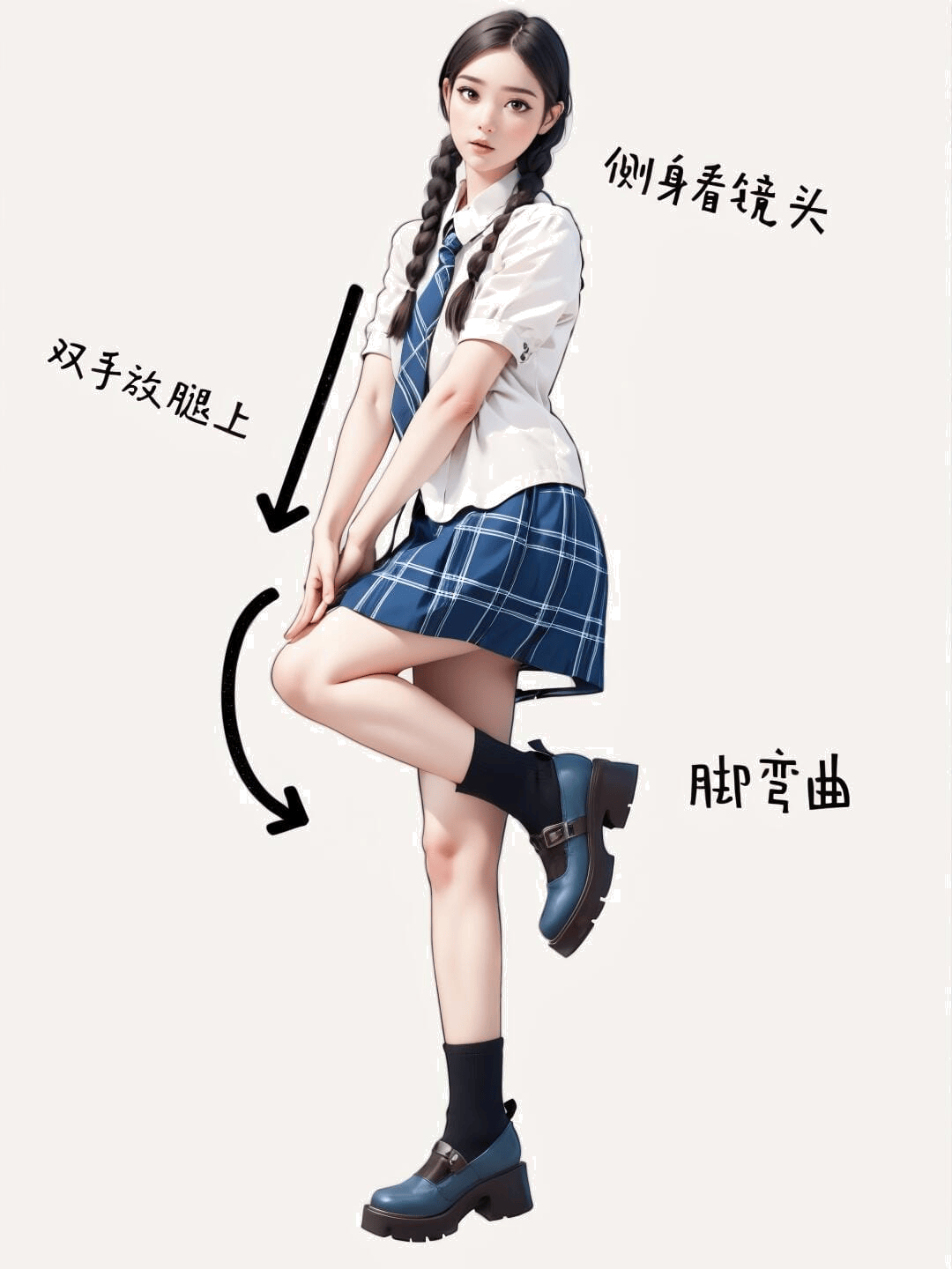 侧身叠腿坐