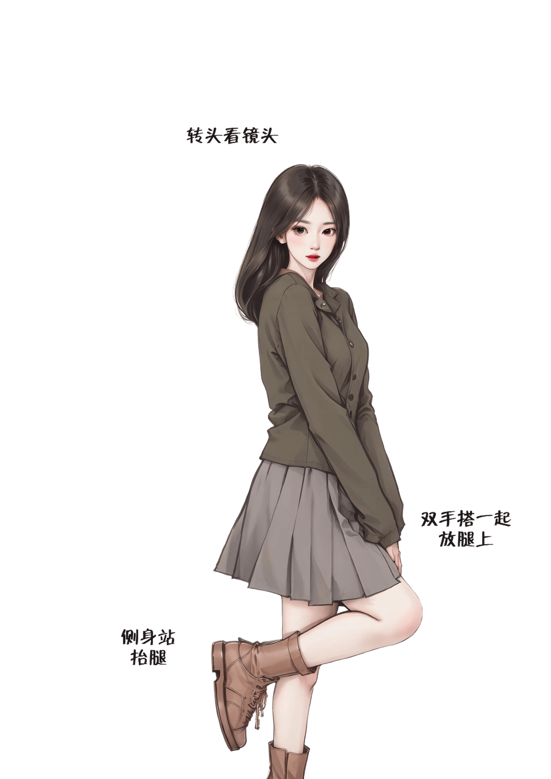 侧身回眸站姿