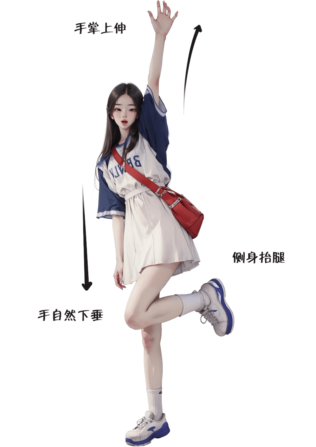 侧身抬手跳跃