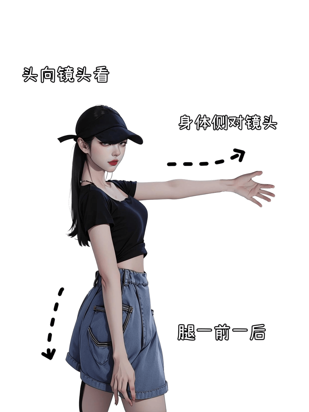 侧身指引姿态