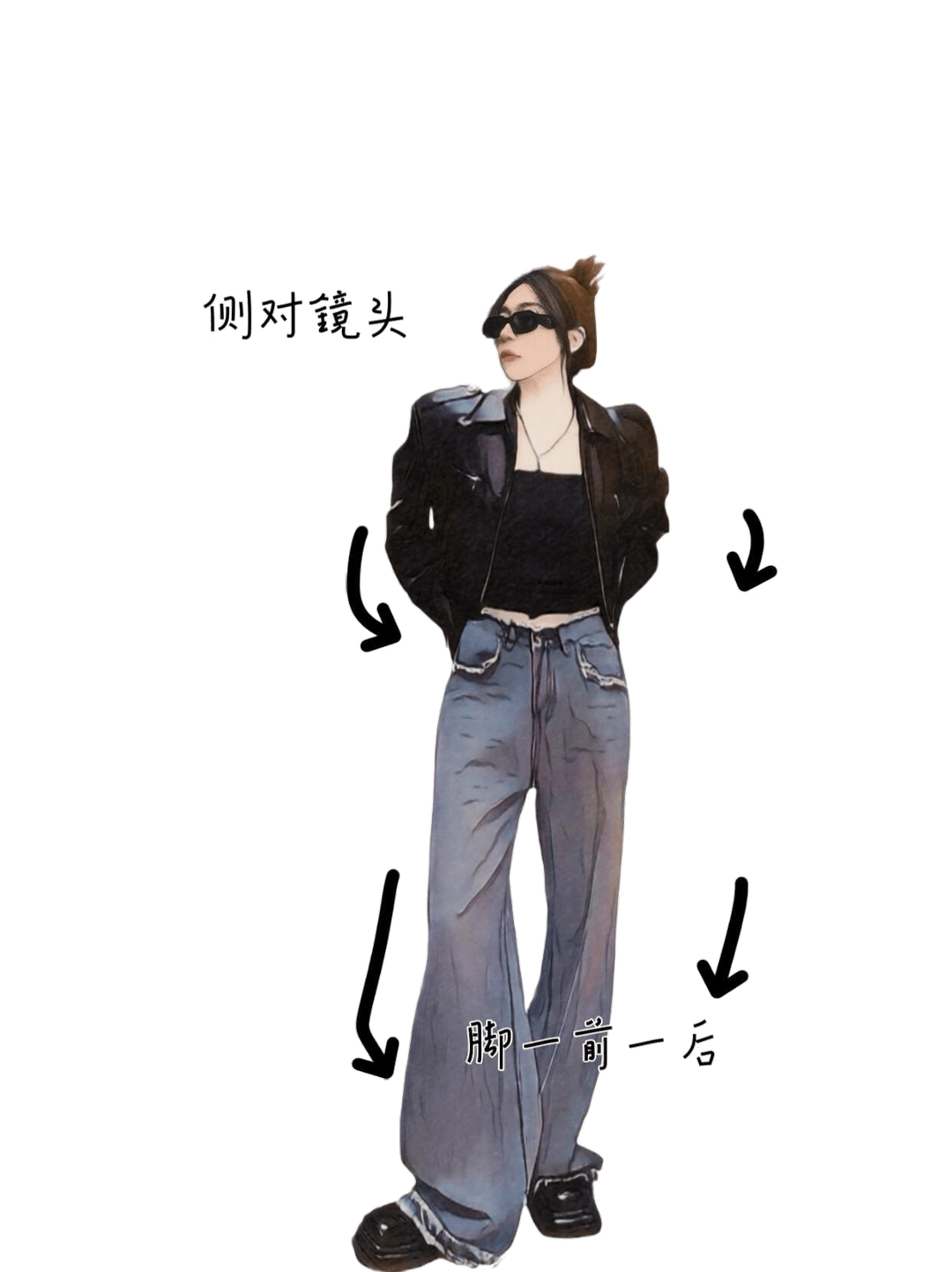 侧身插兜休闲站