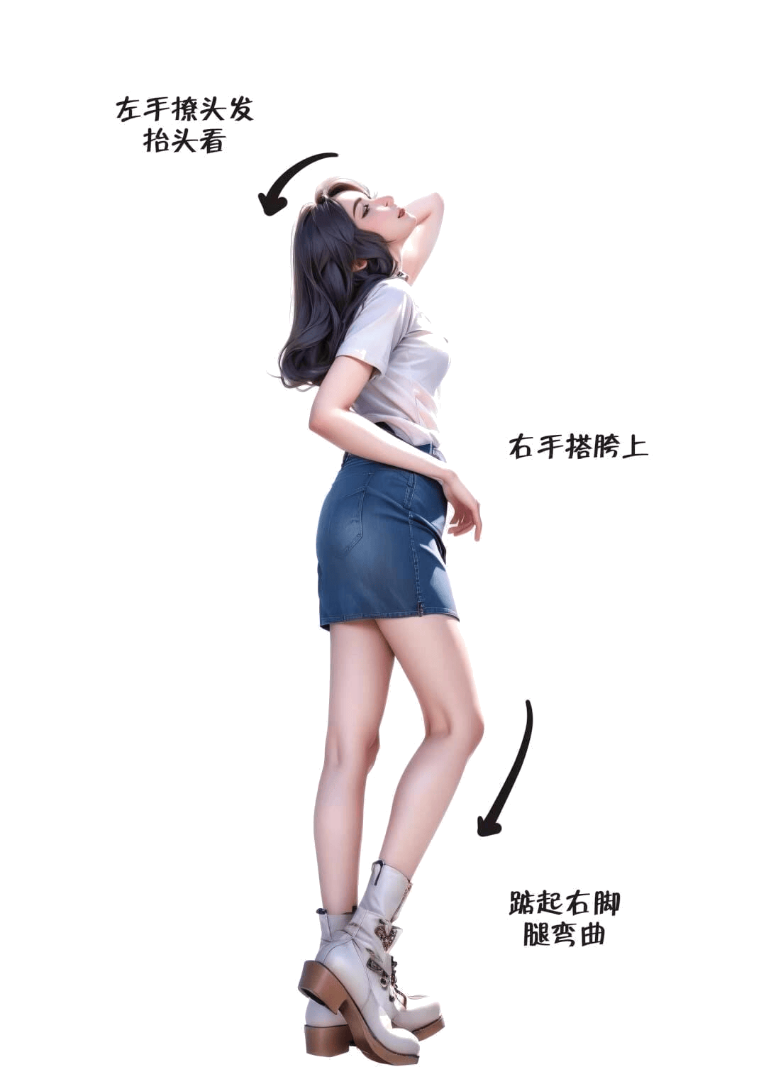 侧身撩发造型