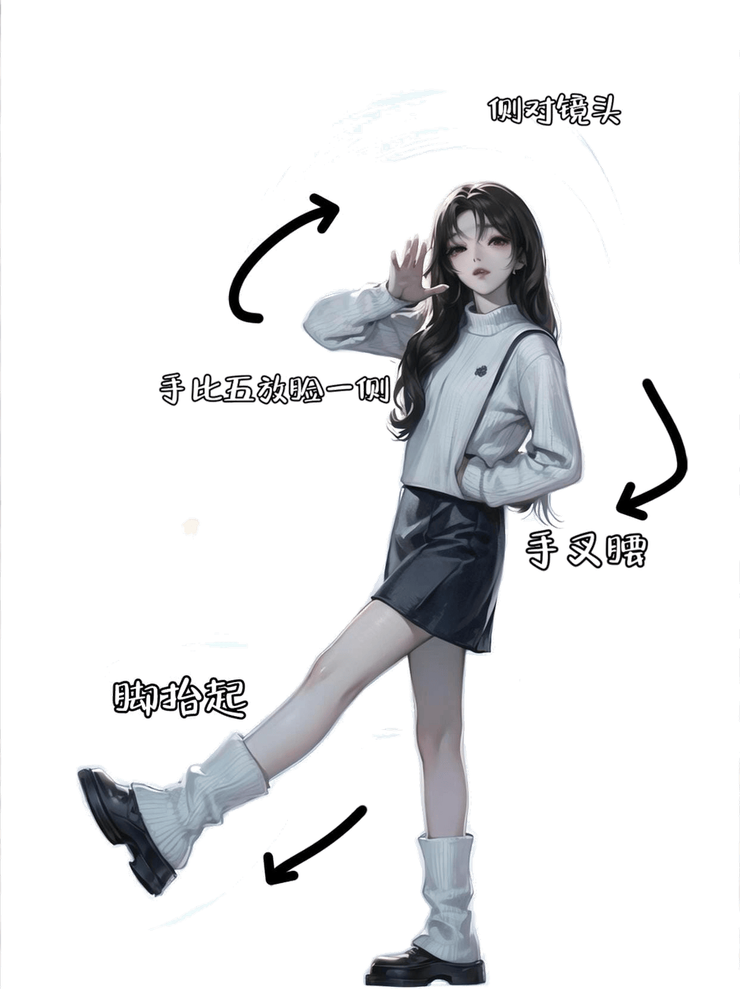 侧身比五抬腿