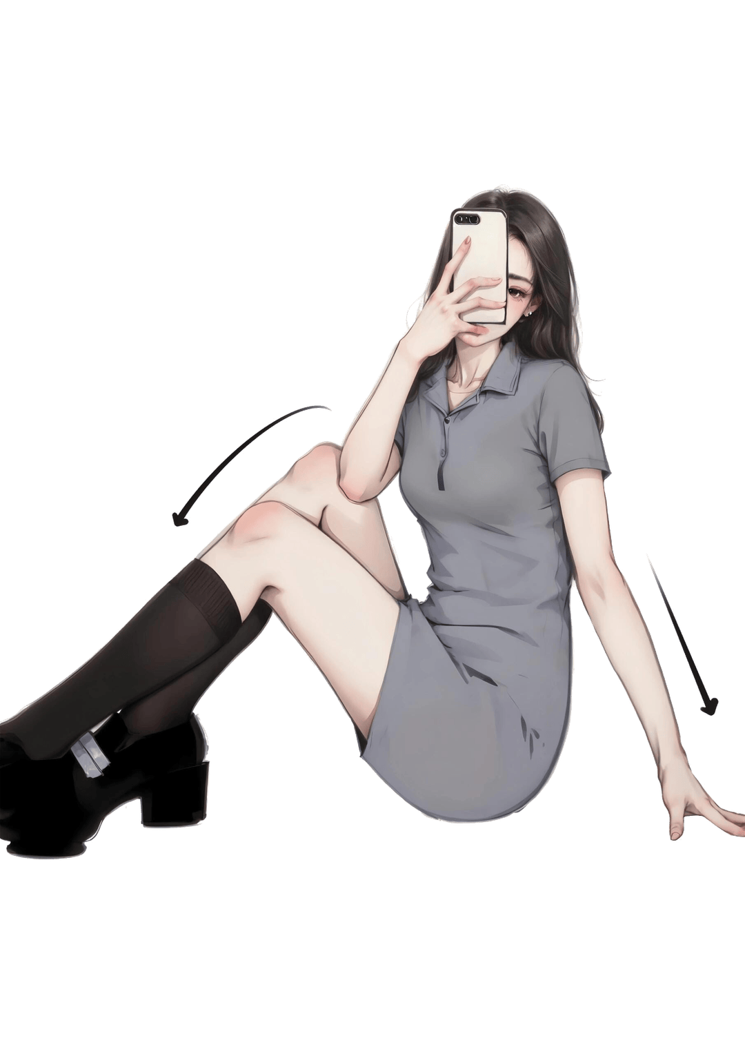 侧身翘腿自拍