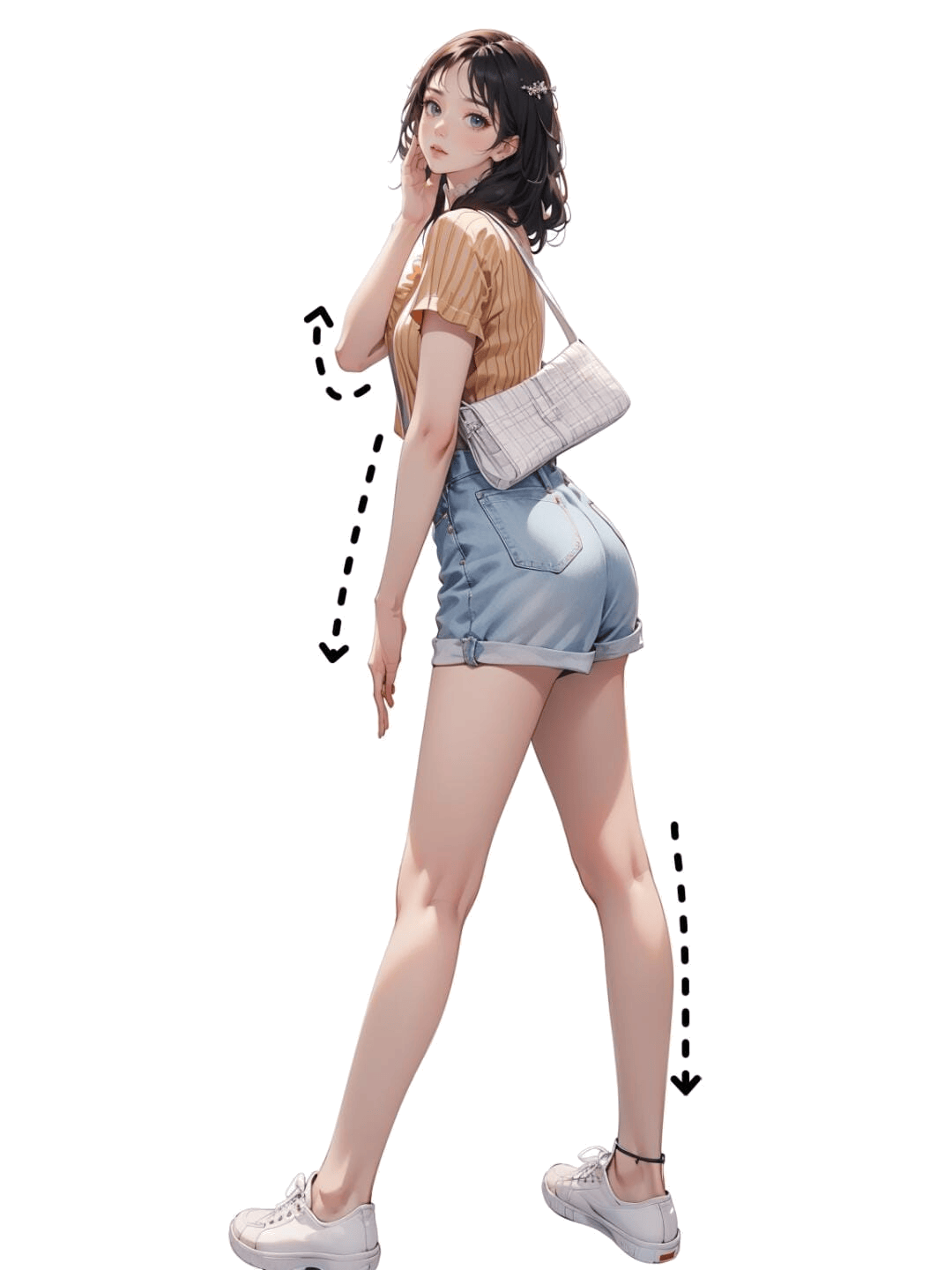 侧身行走姿态