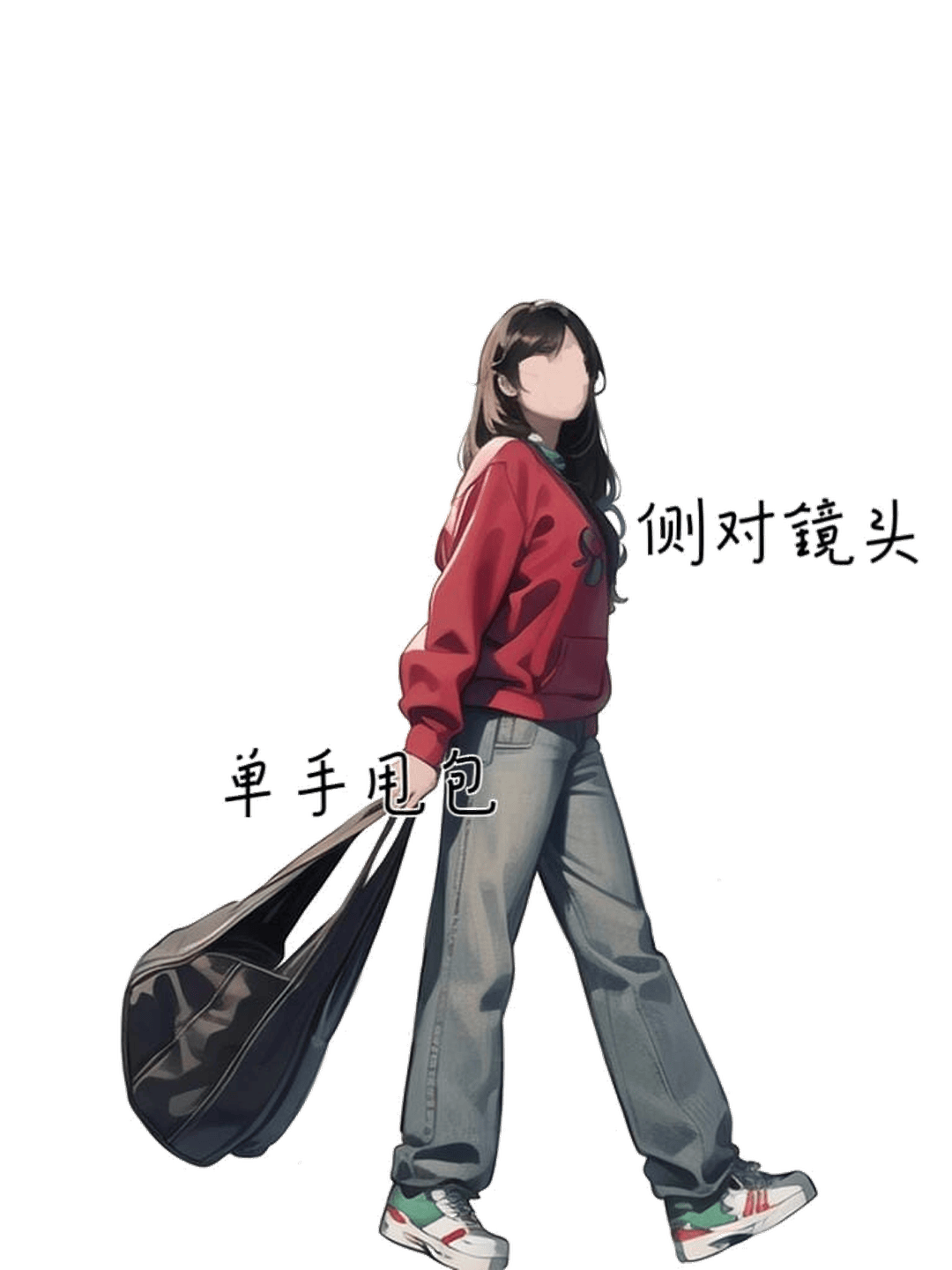 侧身行走甩包