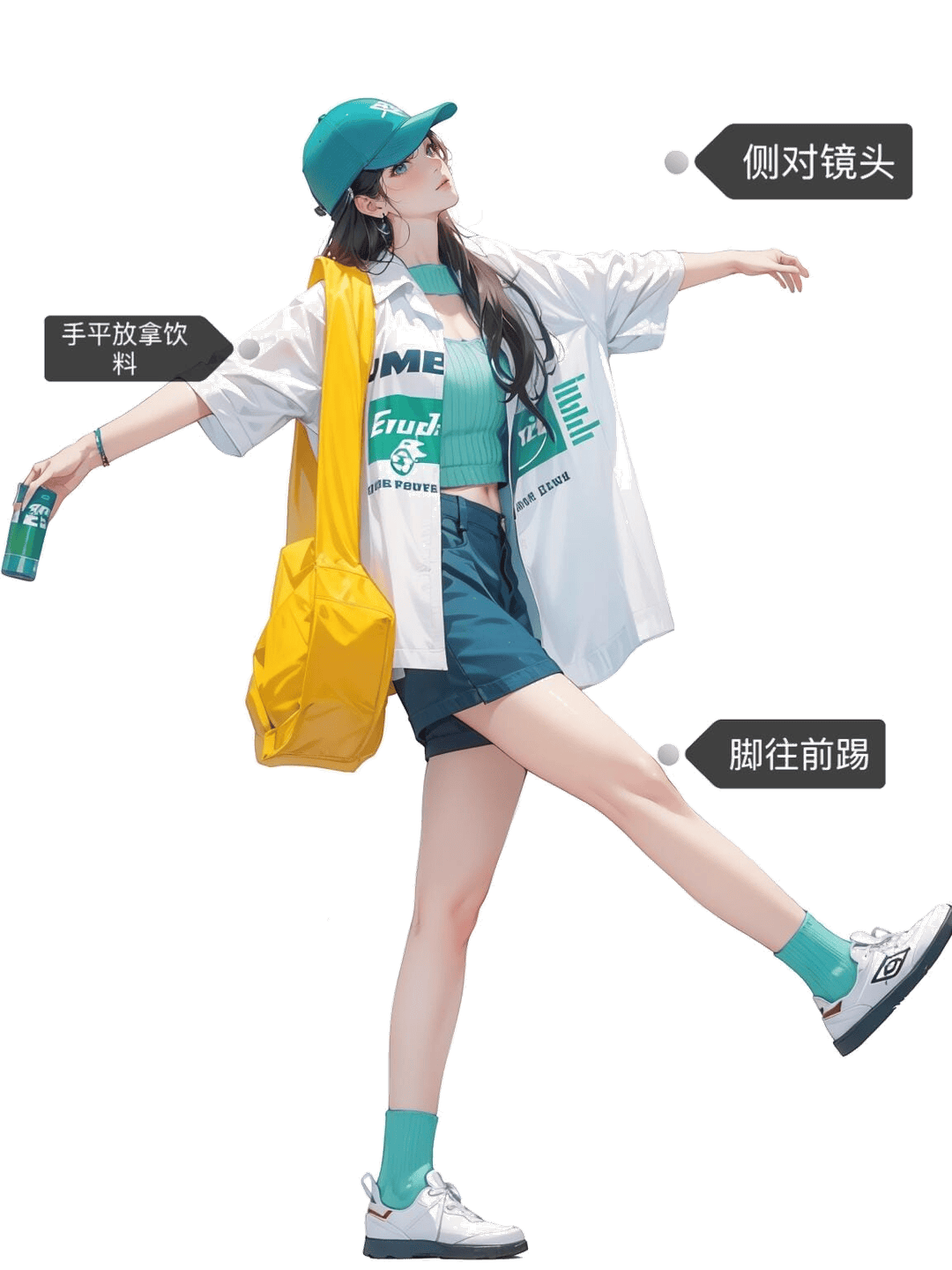 侧身踢腿拿饮料