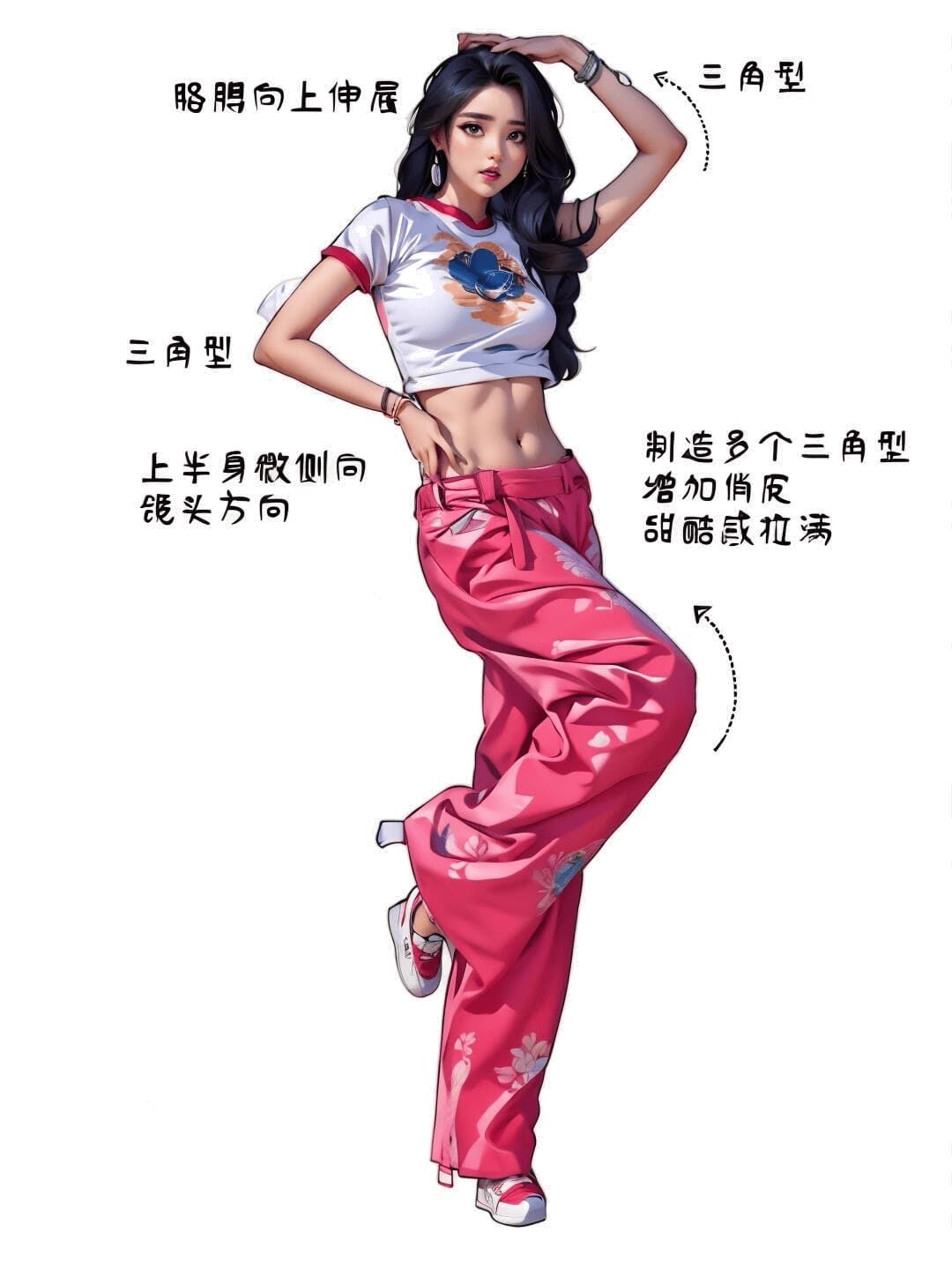 俏皮侧身站姿
