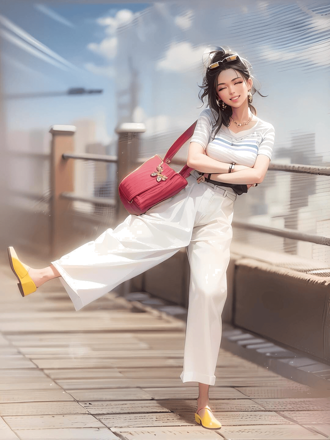 俏皮单腿站立