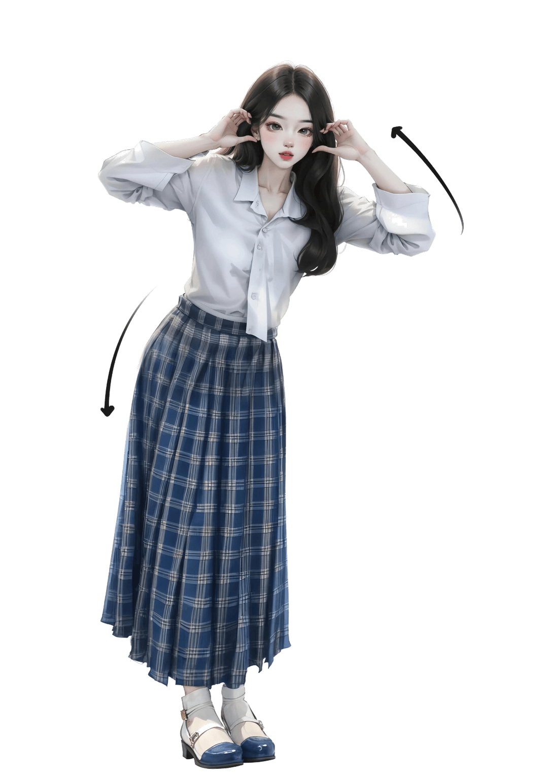 俏皮撩发站姿