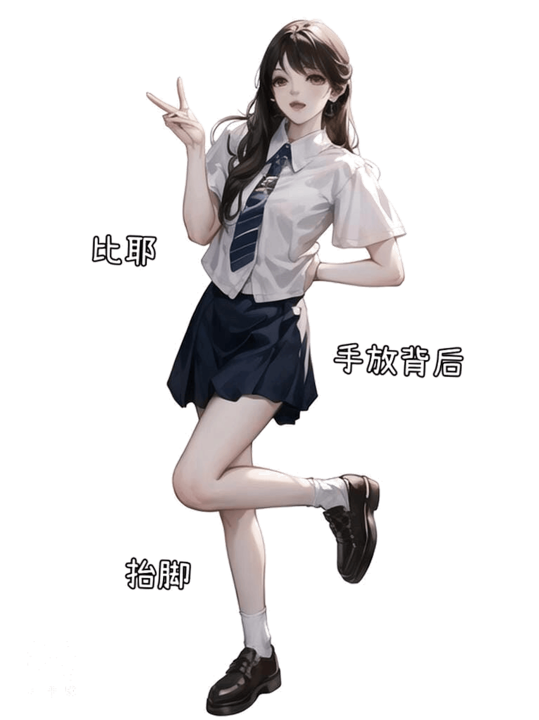 俏皮比耶单脚站立