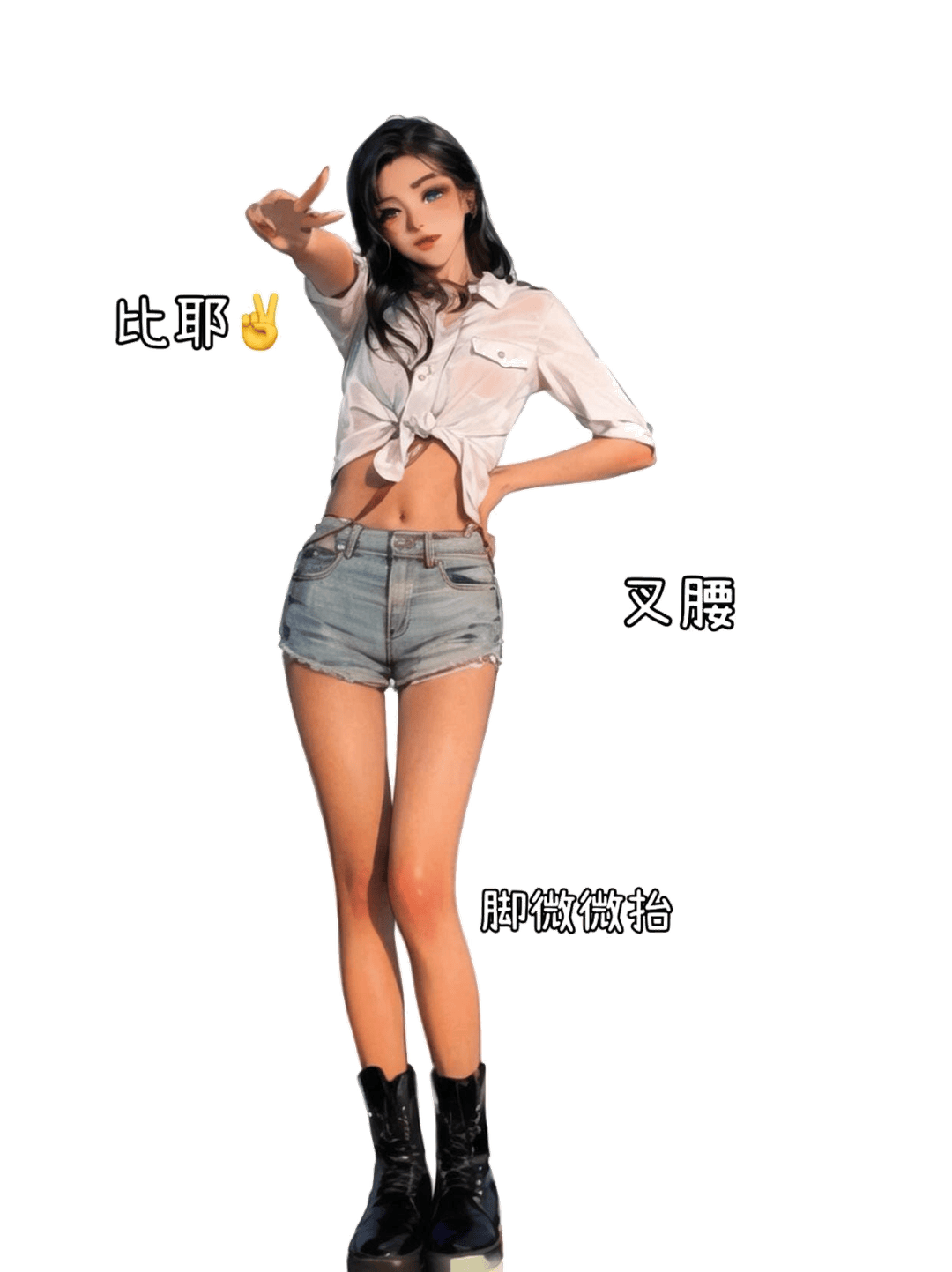 俏皮比耶站姿