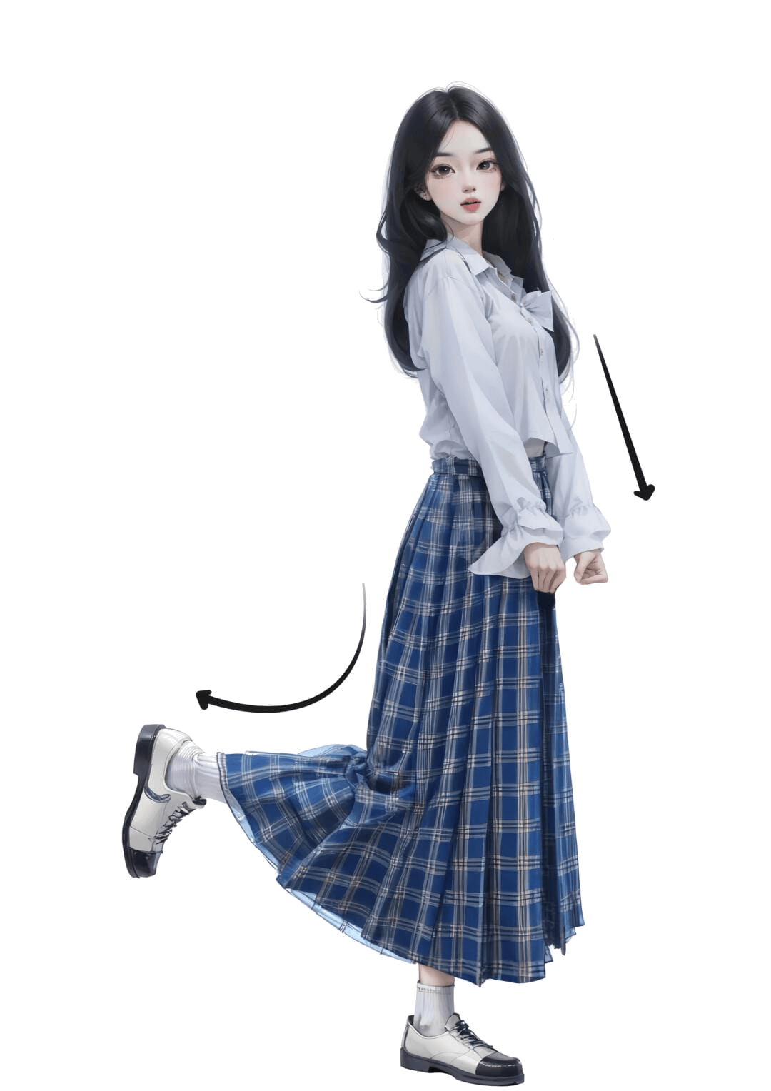 俏皮踢腿姿势