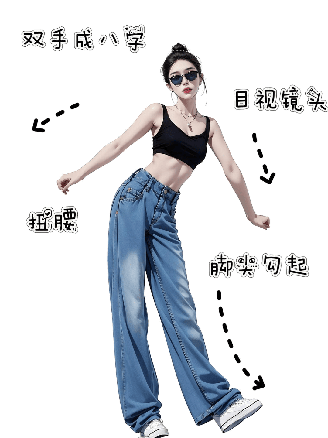 八字扭腰酷拍