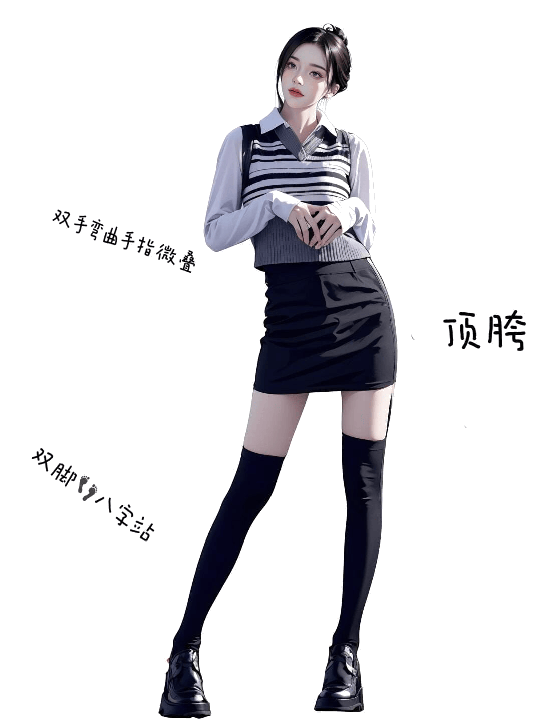 八字顶胯站姿