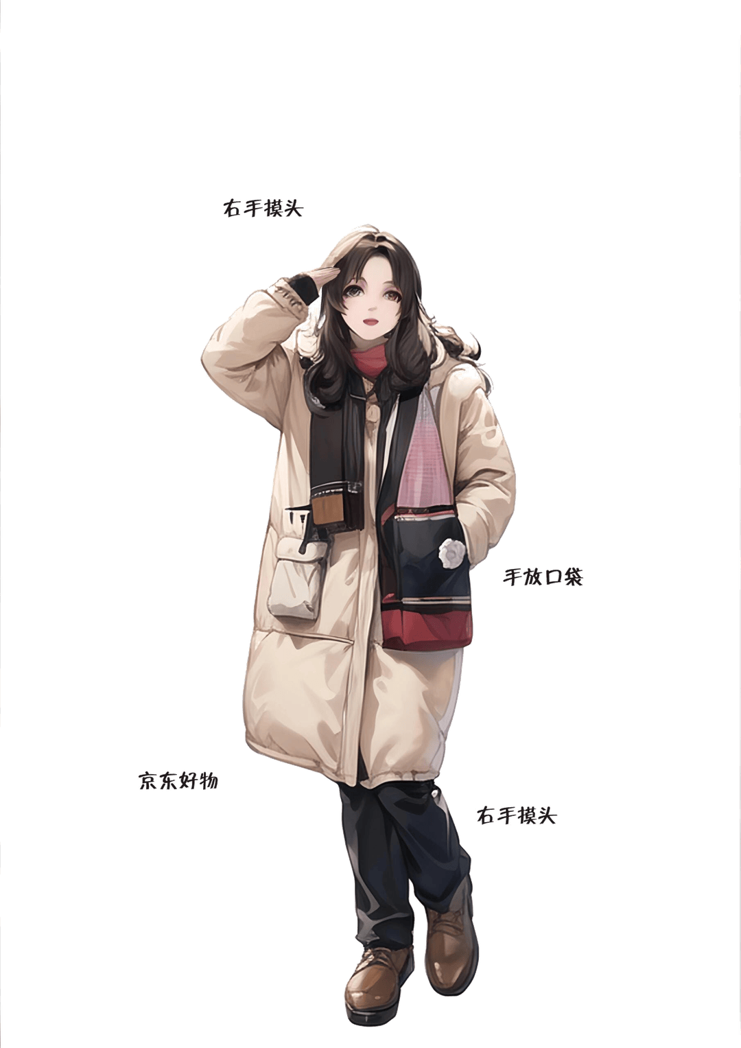 冬日暖手站立