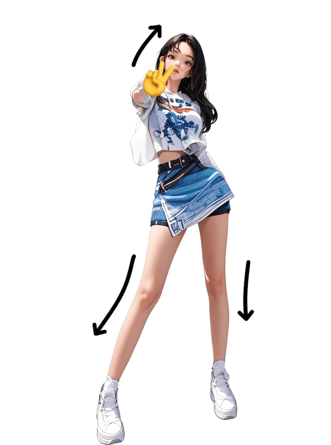 剪刀手活力站姿