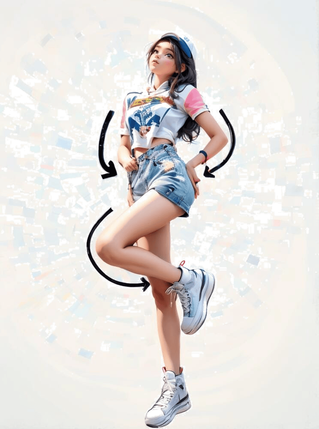动感扭胯摆臂