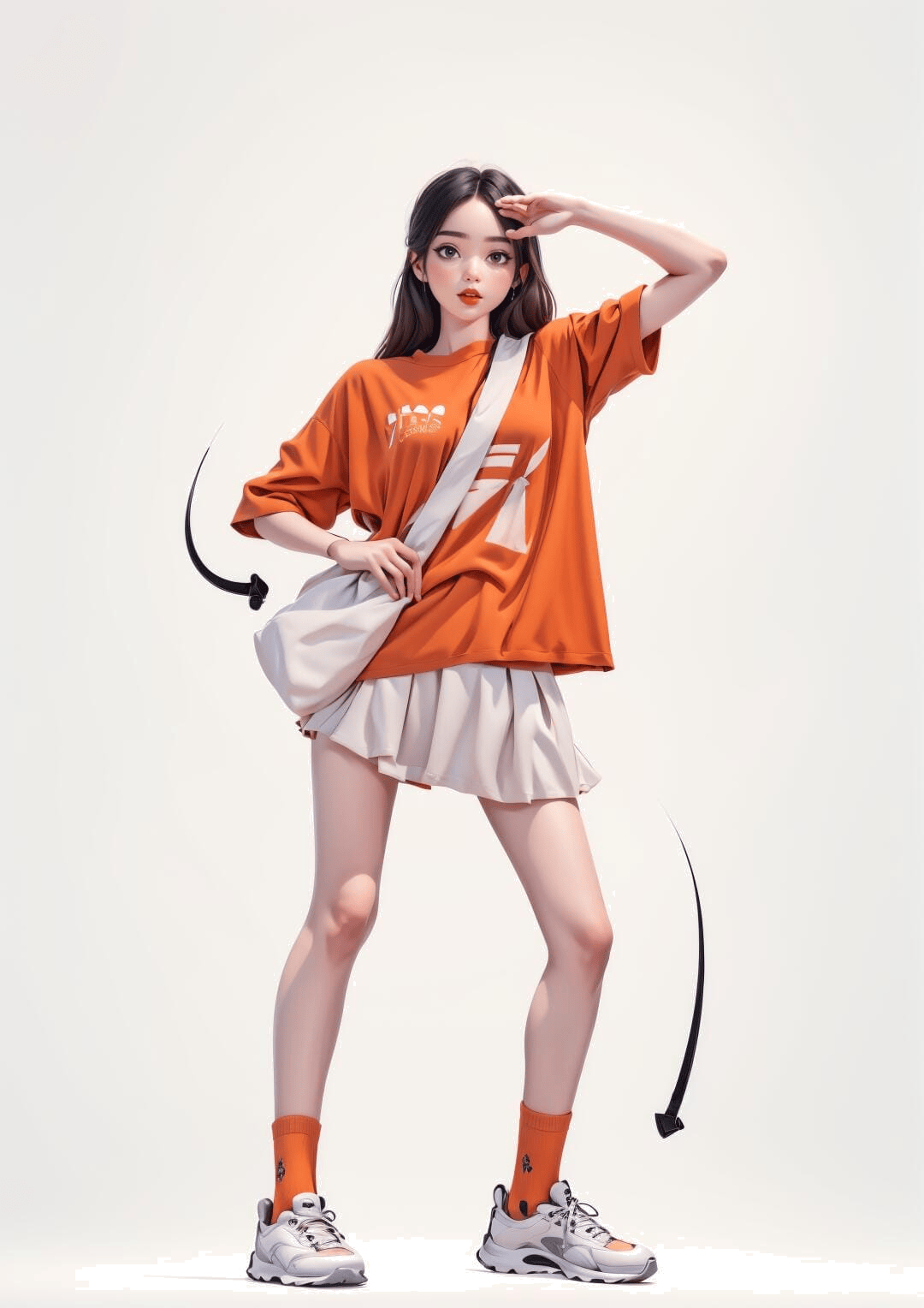 单手遮阳站姿