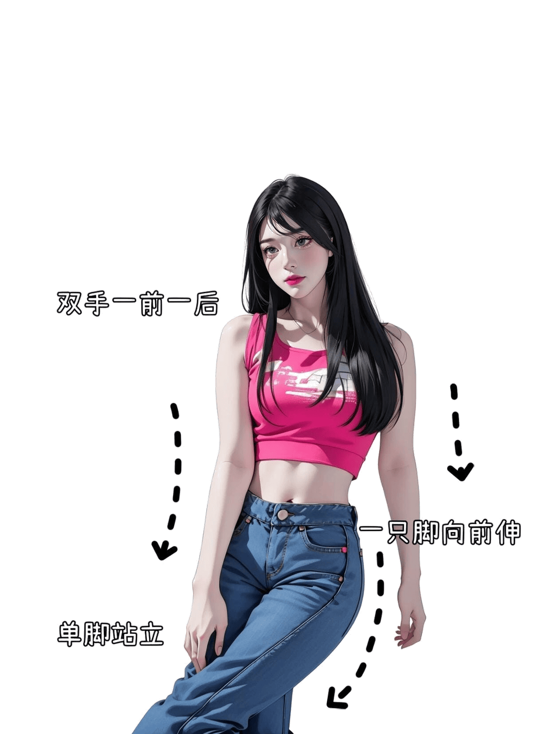 单脚前伸站姿