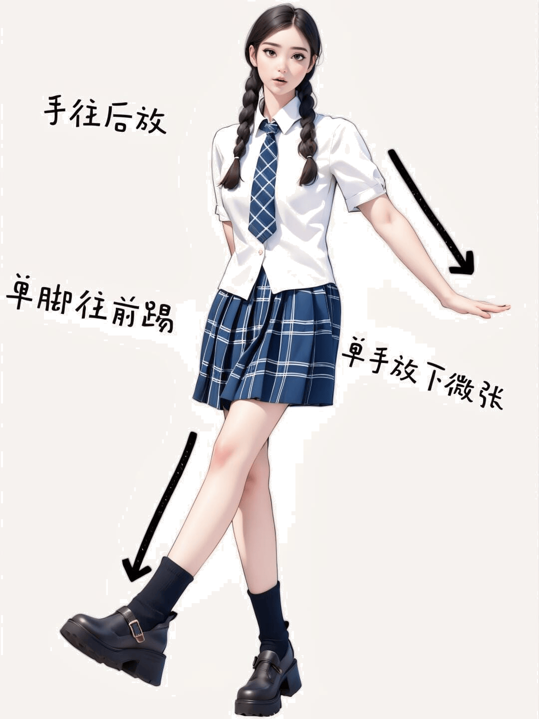 单脚前踢摆手
