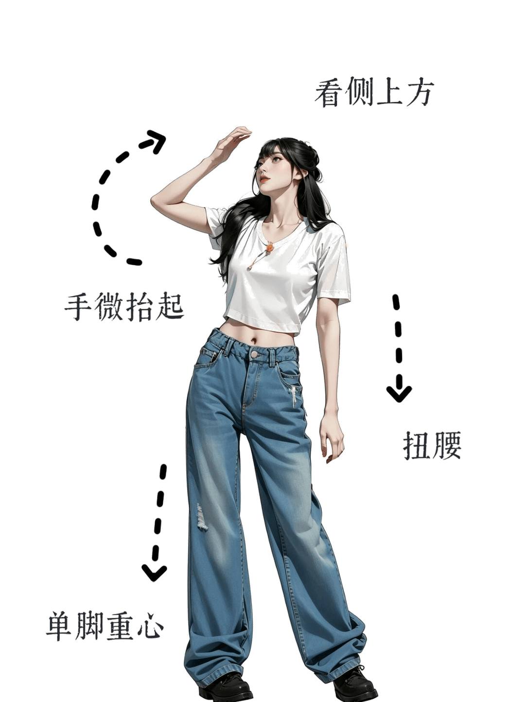 单脚重心侧视