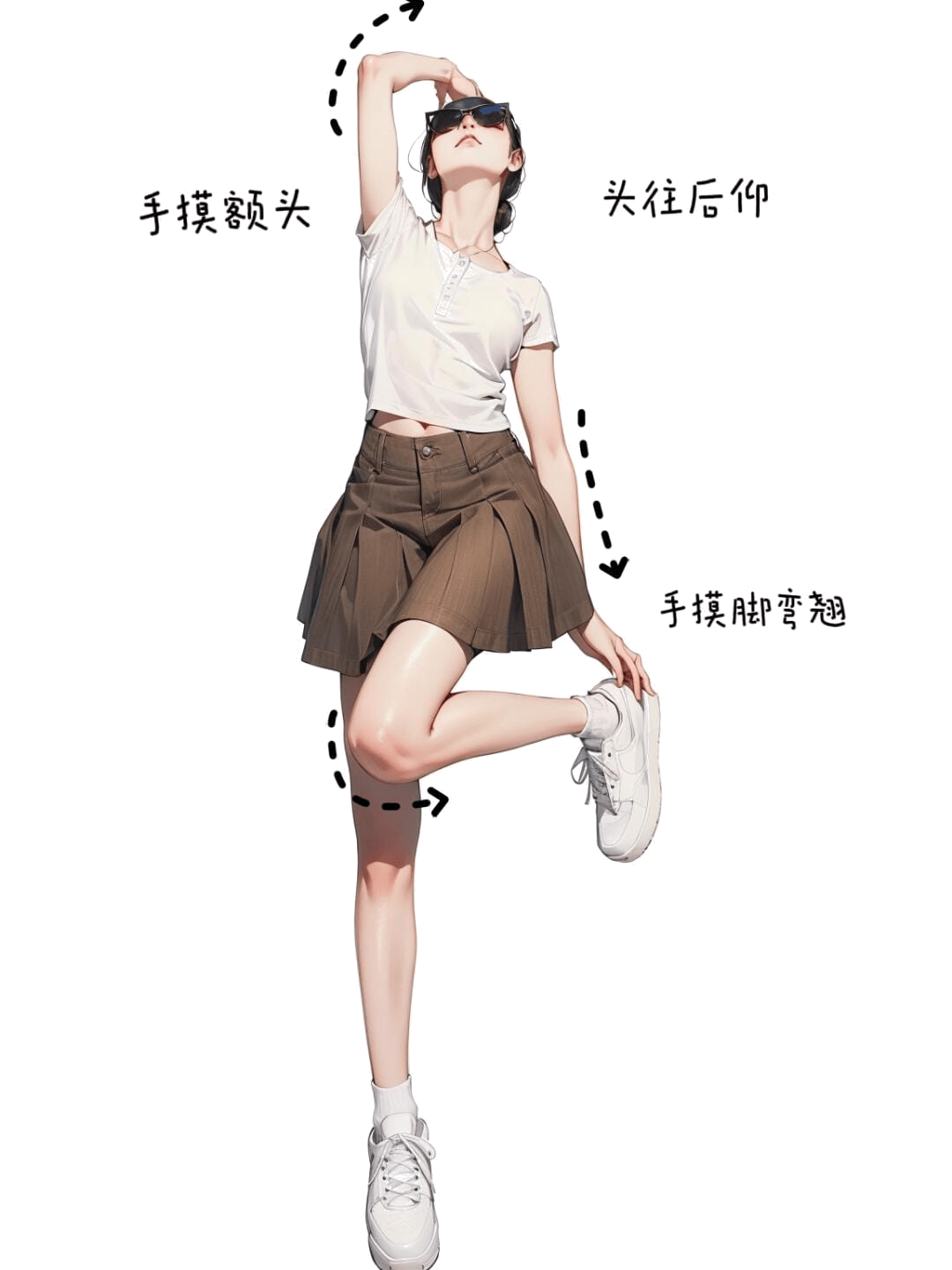 单腿伸展摸脚