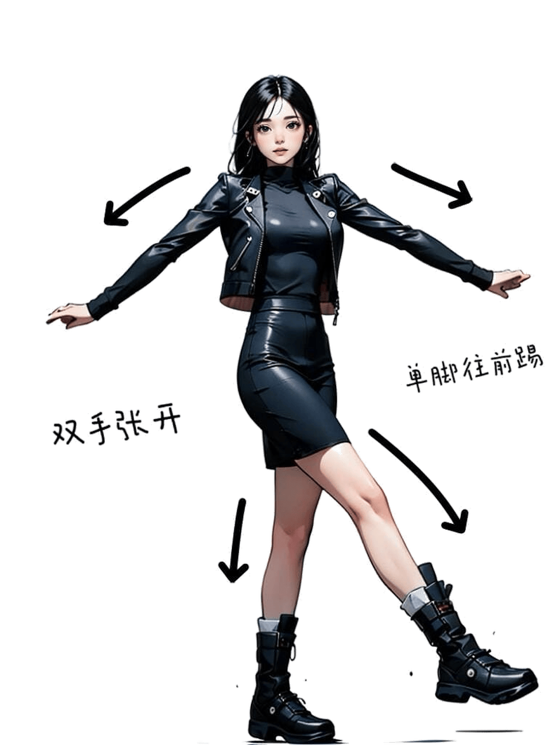 单腿前踢姿态