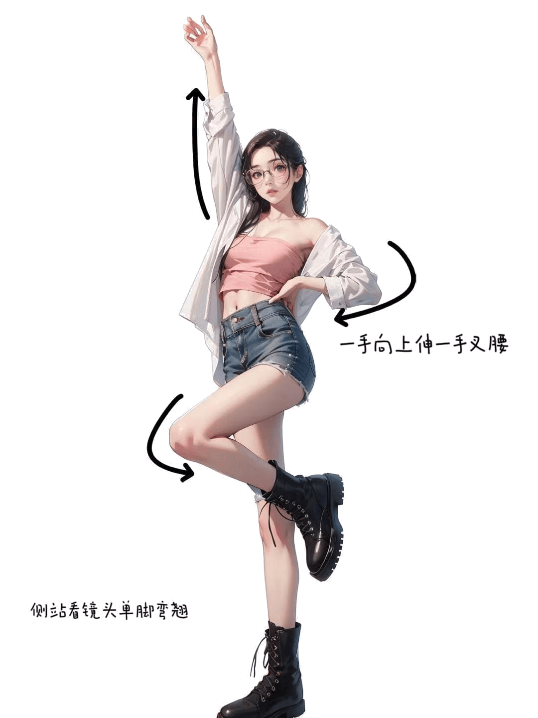 单腿弯翘侧身伸