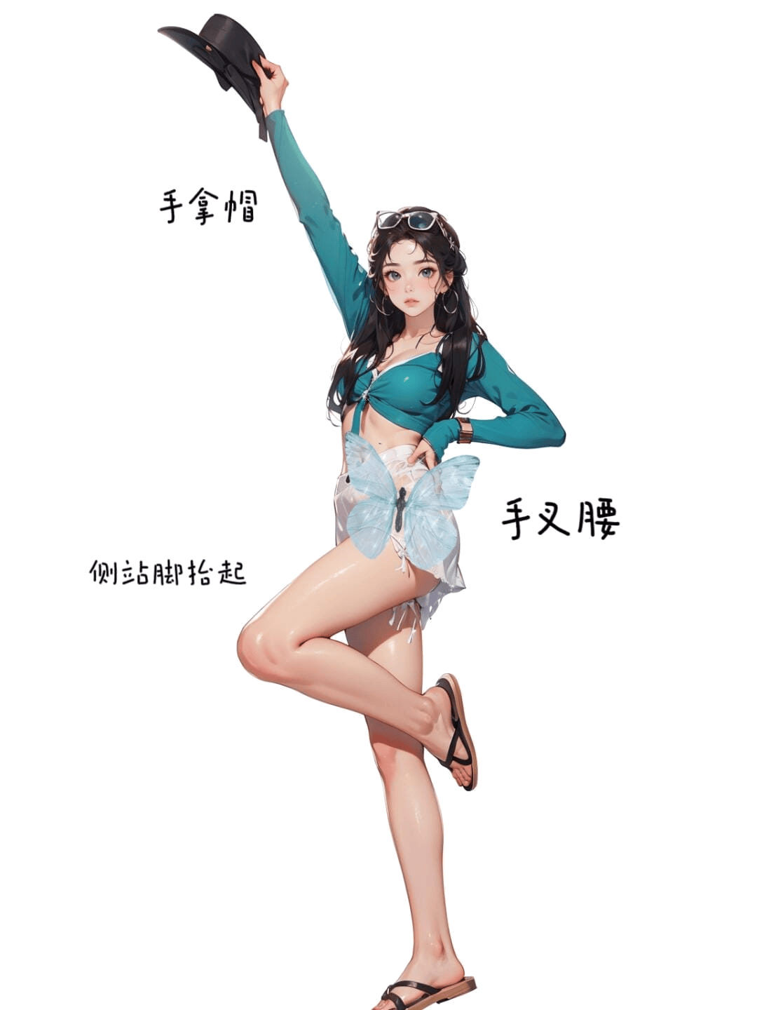 单腿抬起举手礼