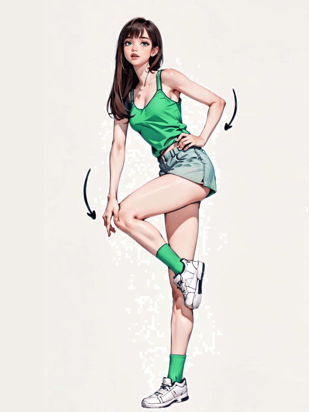 单腿站立摆姿