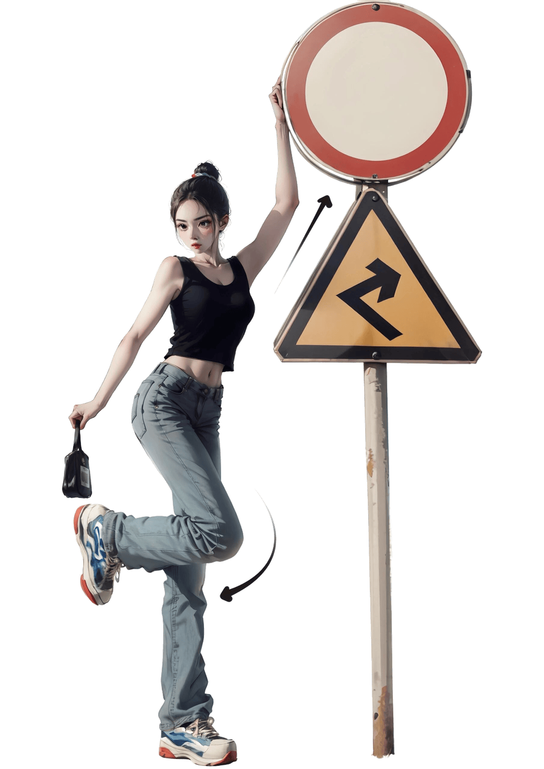 单腿跳跃举手