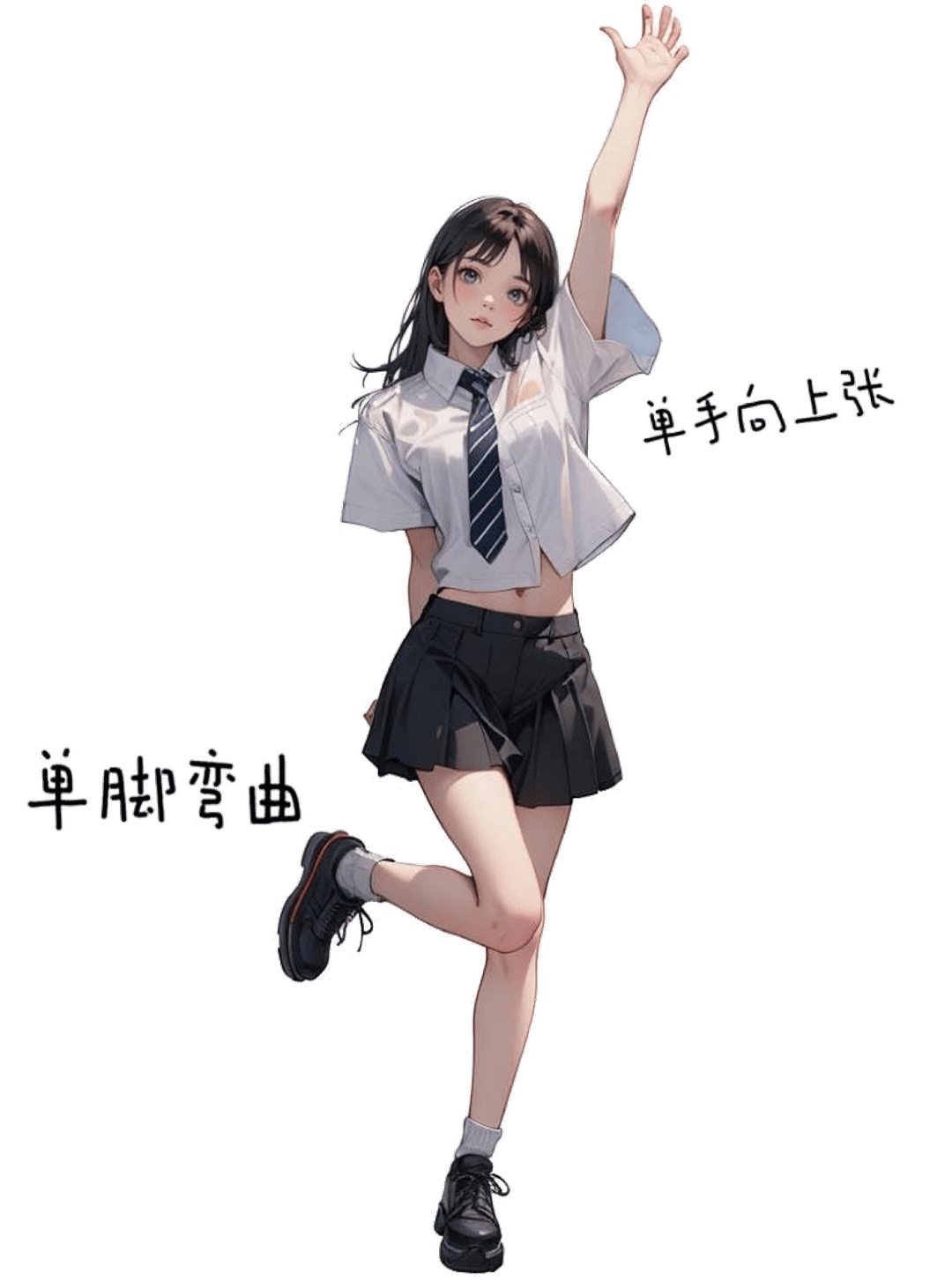 单腿跳跃挥手