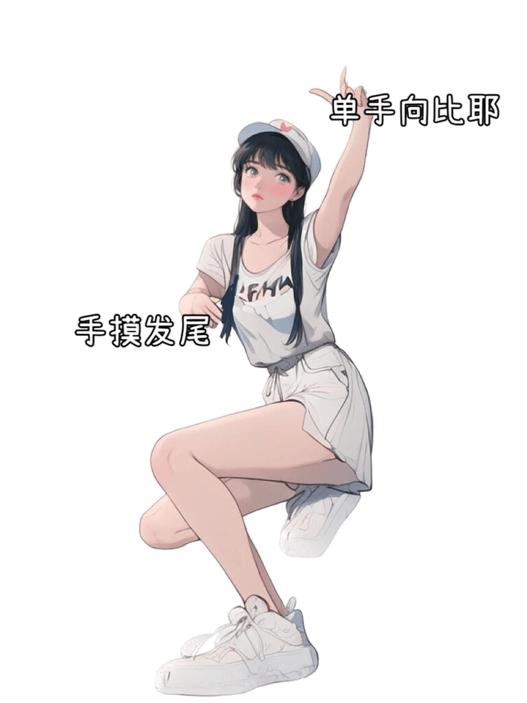 单腿蹲举比耶