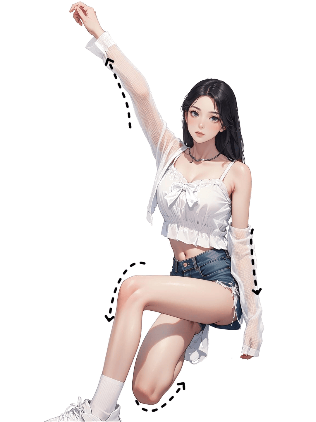 单臂斜伸跪姿