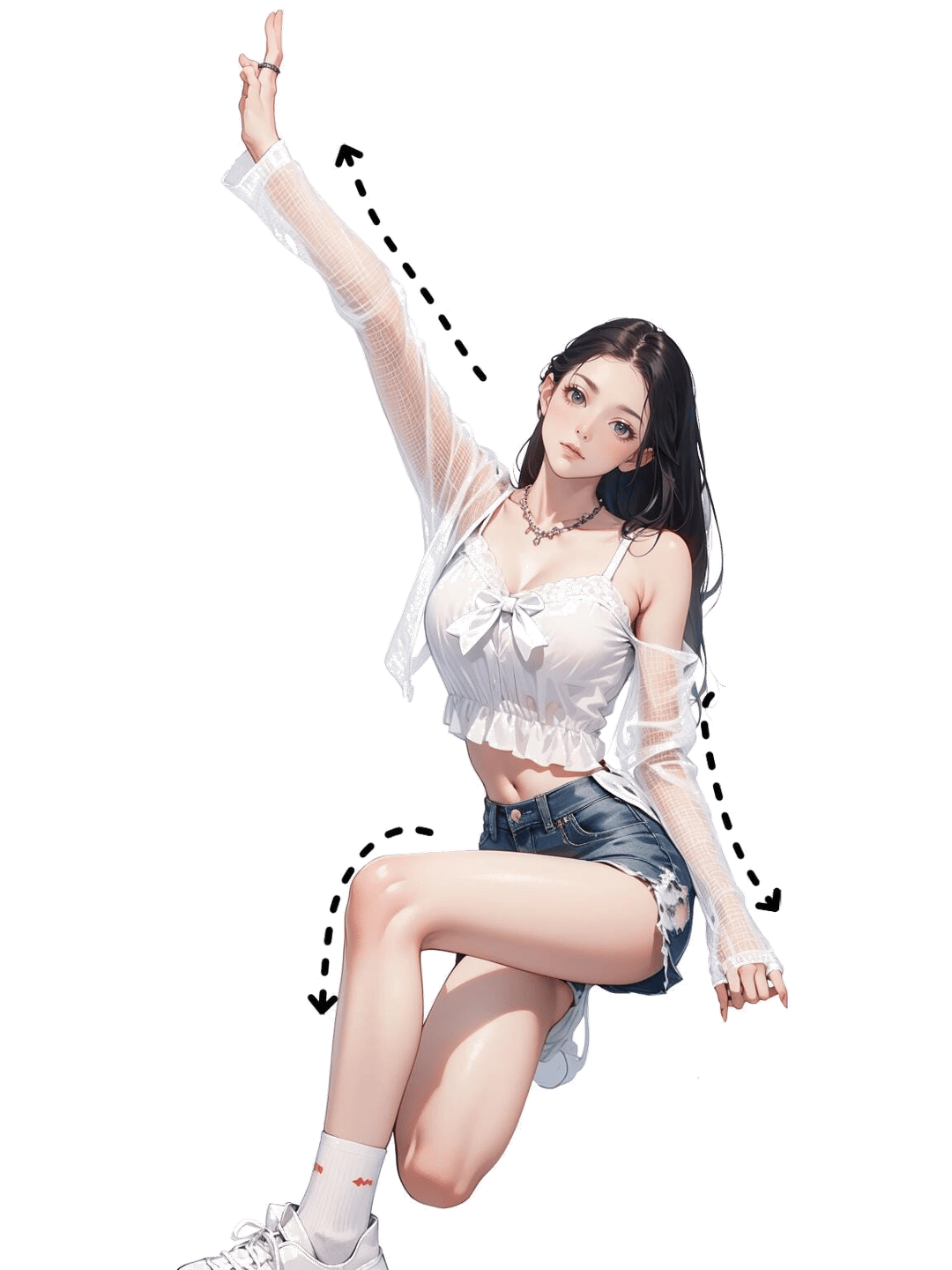 单臂高举跃姿
