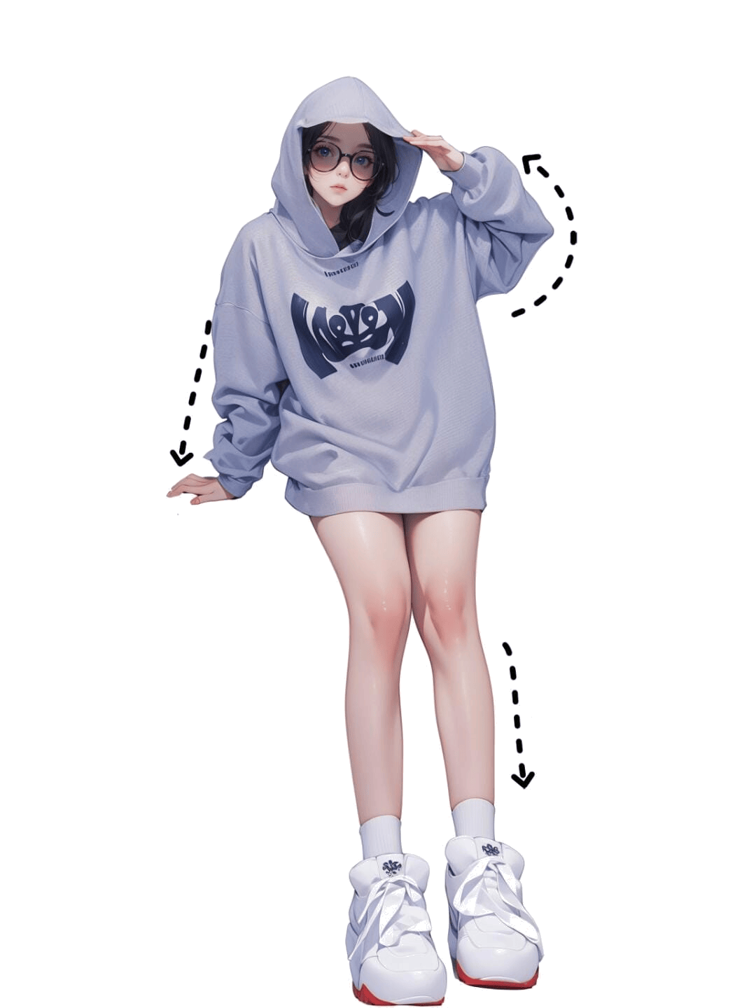 卫衣少女休闲站姿