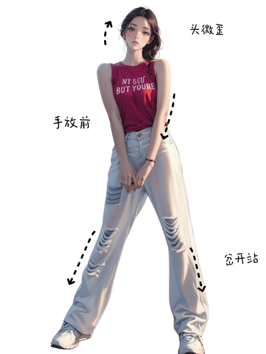 叉开站姿