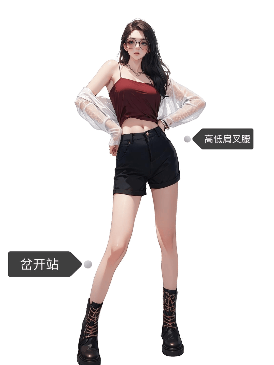叉腰站立姿态