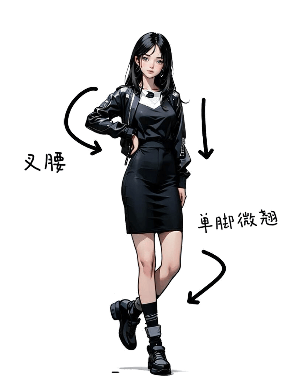 叉腰站立姿态
