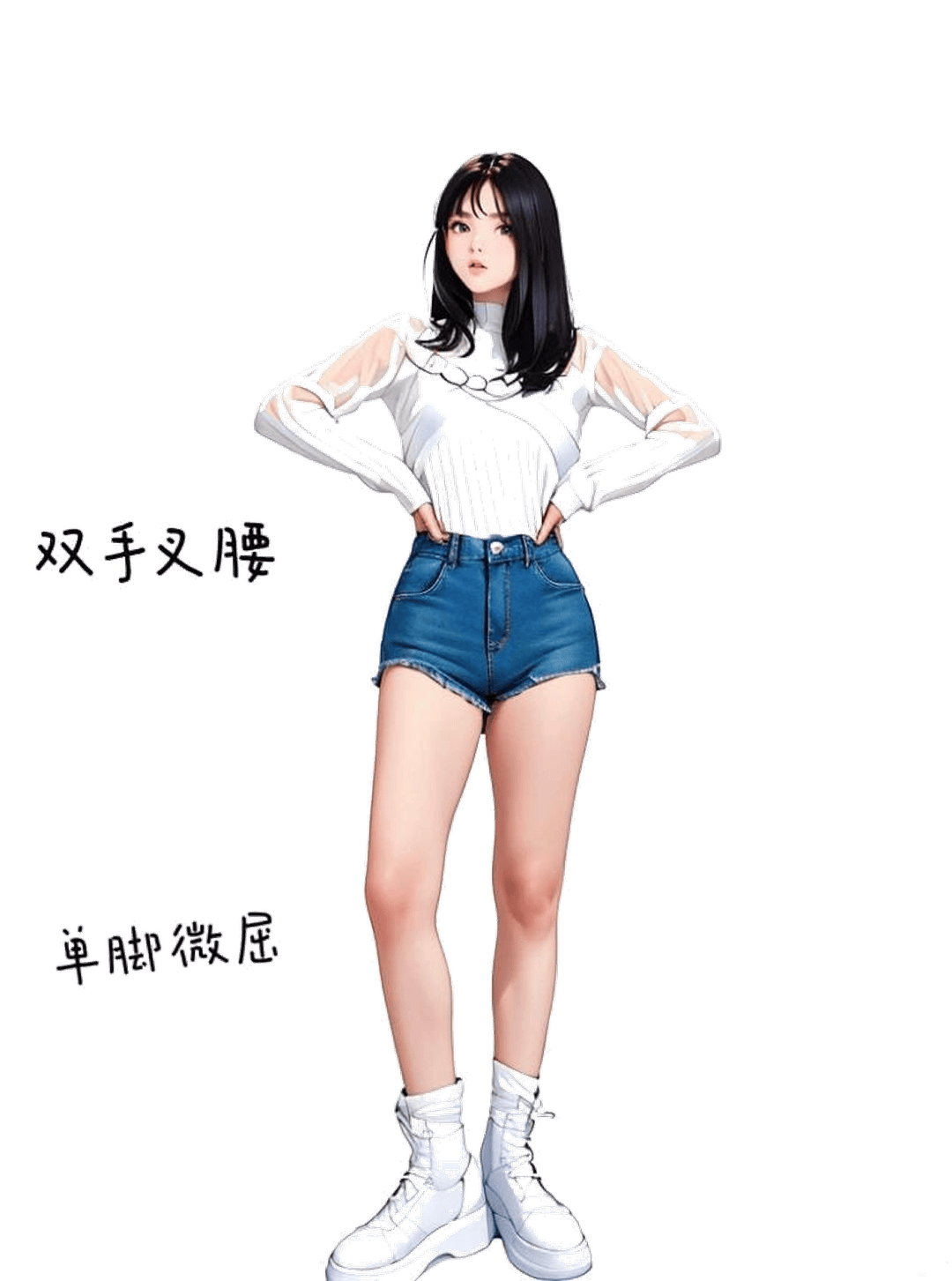 双手叉腰站姿