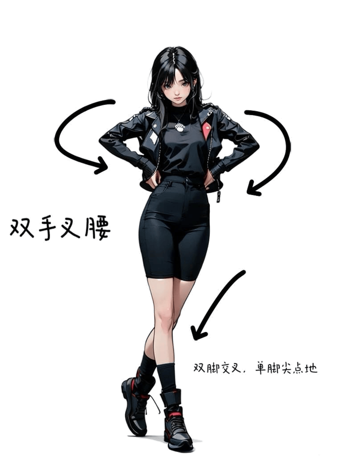 双手叉腰站姿
