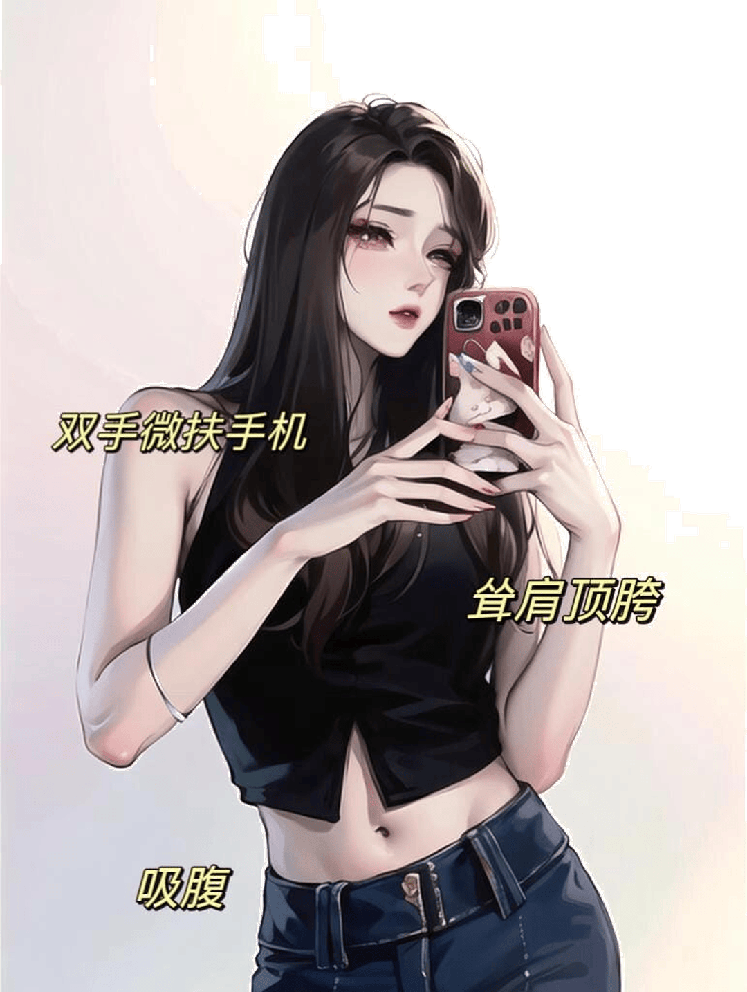 双手扶机耸肩