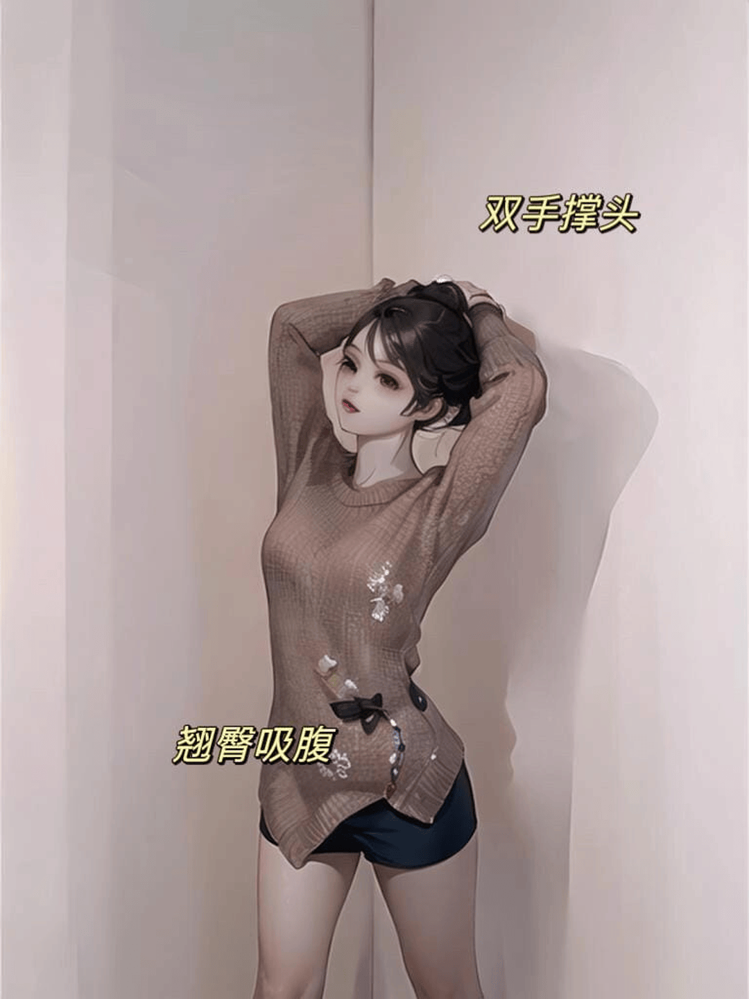 双手抱头翘臀