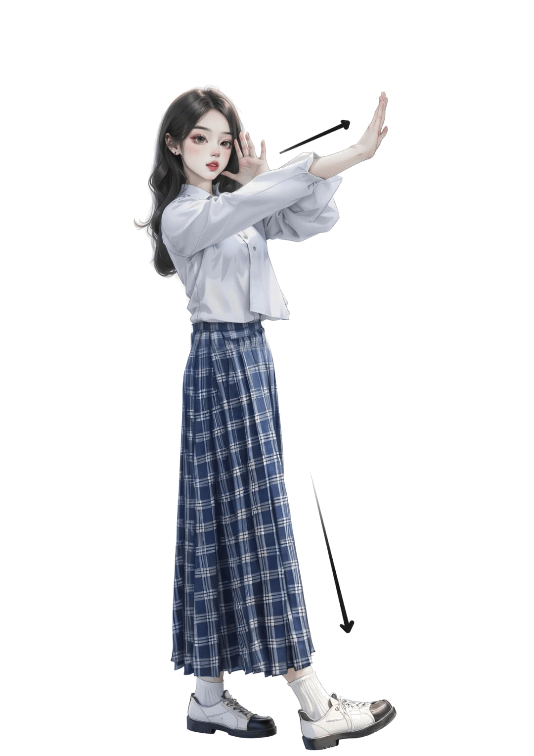 双手推挡姿态
