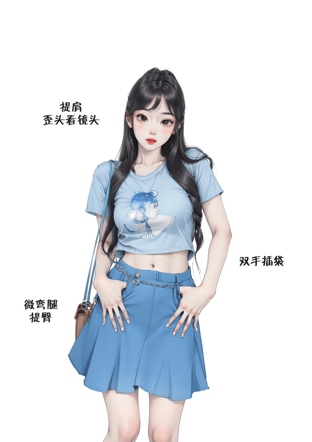 双手插袋站姿