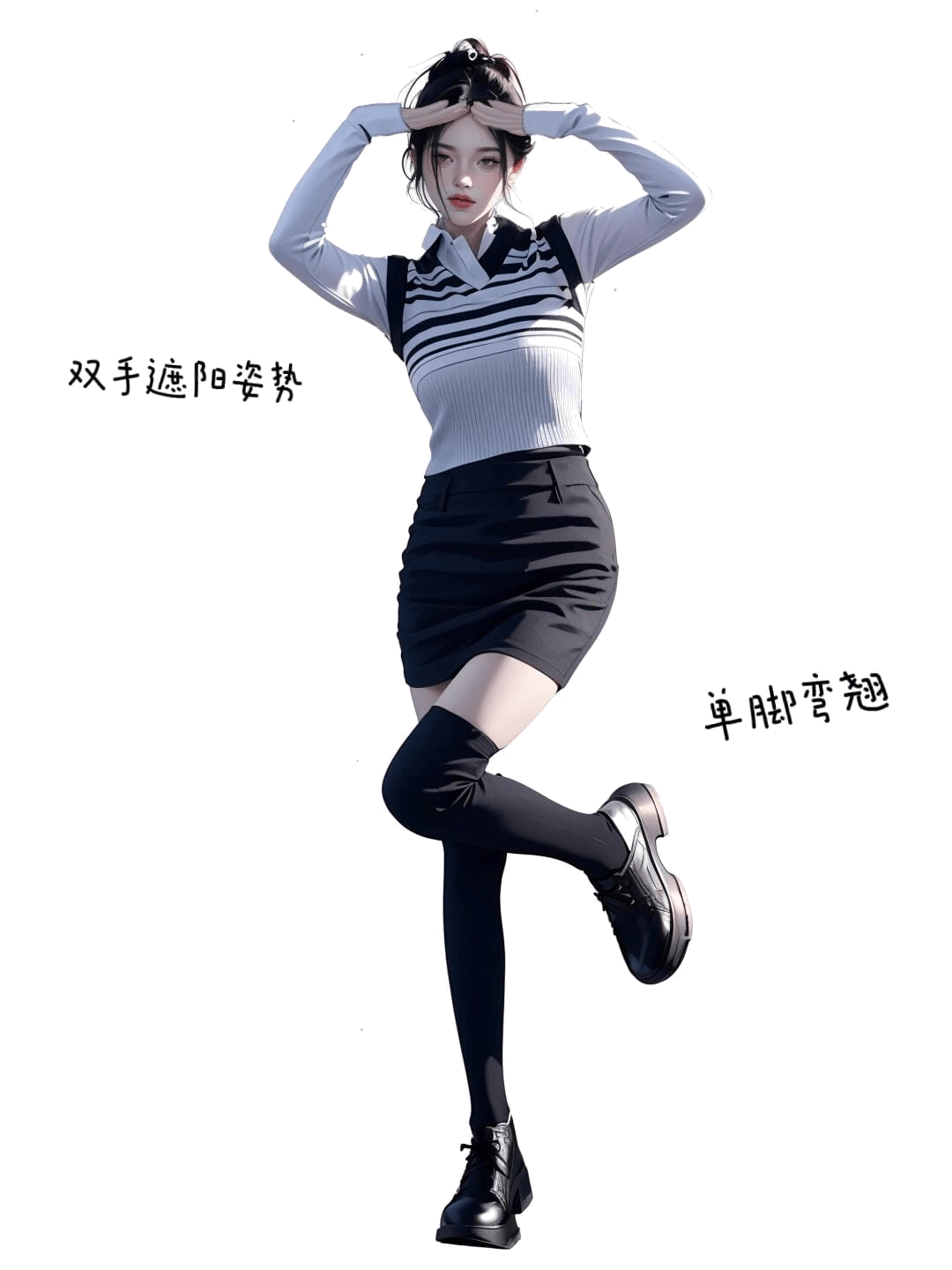 双手遮阳翘腿