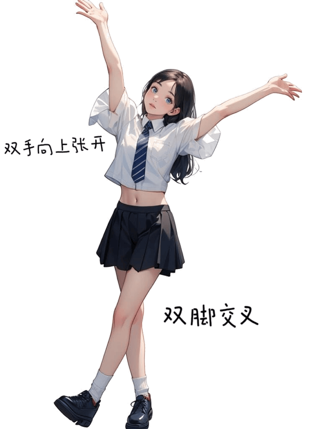 双手高举交叉