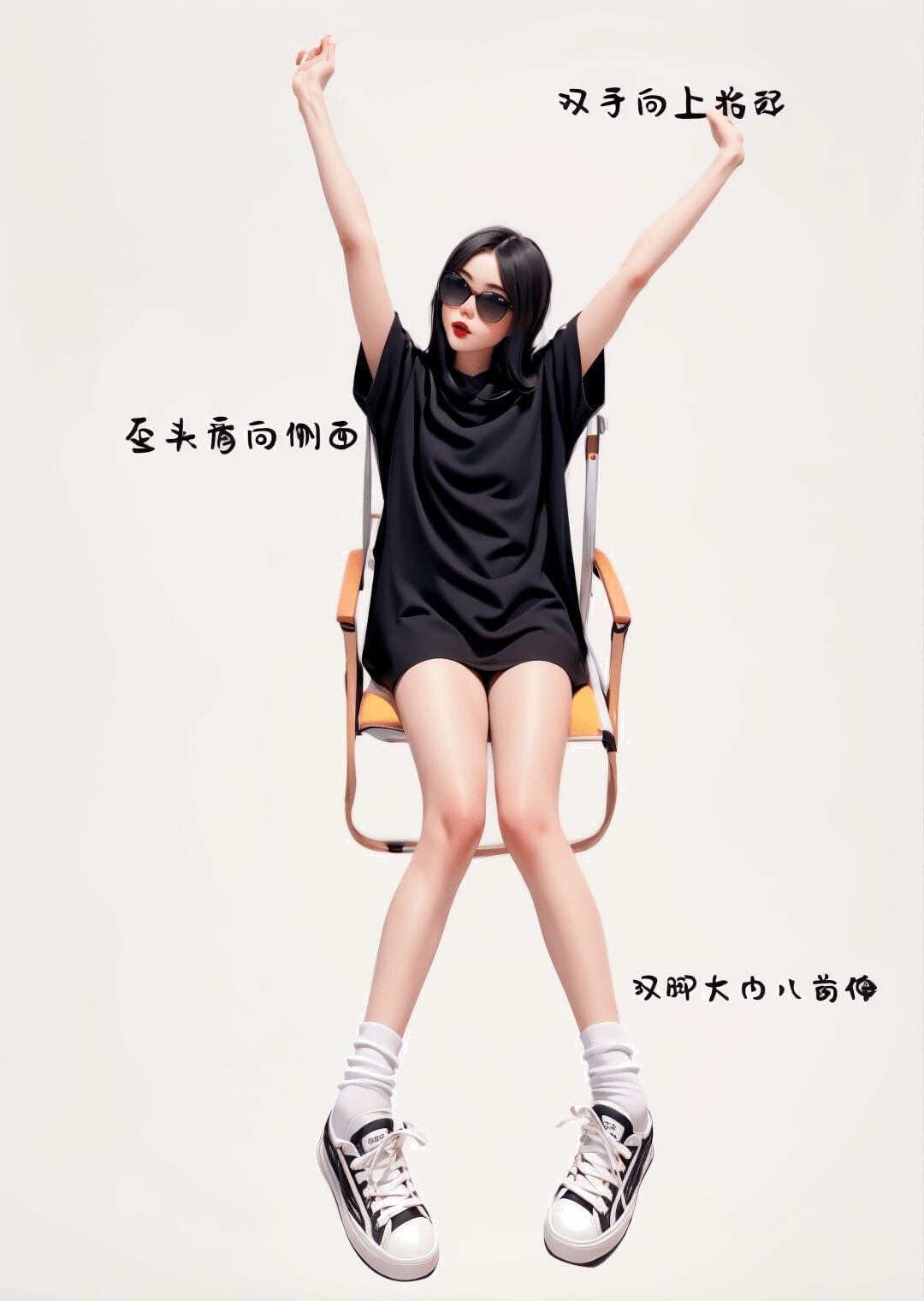 双手高举坐姿