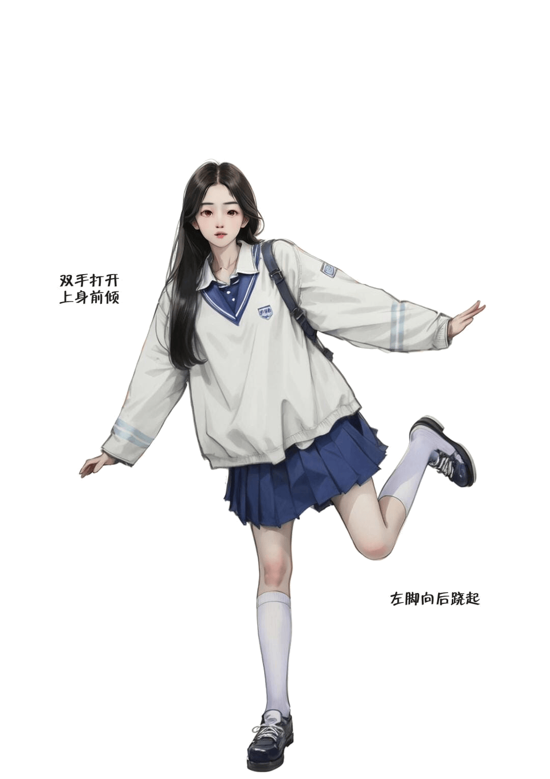 后抬腿平衡姿态